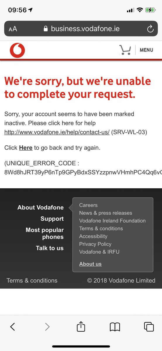 DurkanBryan's tweet photo. @VodafoneIreland @VodafoneIreland two calls with cc yesterday evening, was told the problem was resolved but I still cannot access my account. This has been going on for 12 months now. https://t.co/0smPFUr6jB