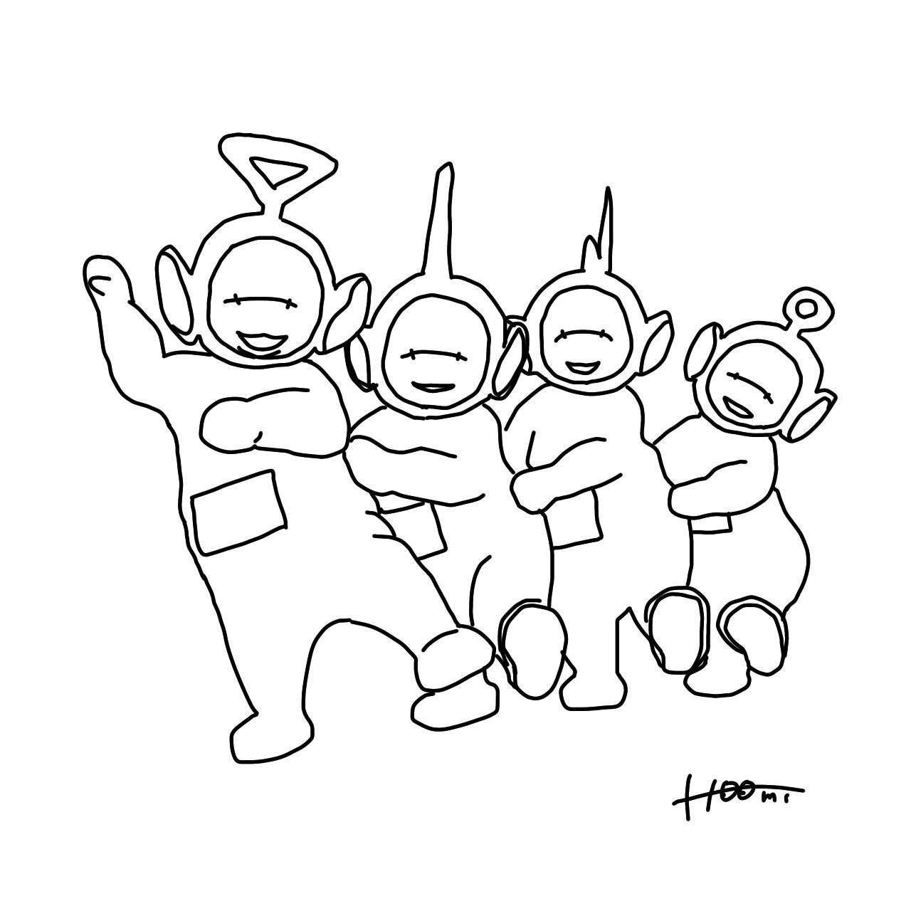 ほー テレタビーズ Teletubbies ティンキーウィンキー ディプシー ラーラ ポー Tvアニメ イラスト Illust イラストレーション Illustration アメキャラ 海外アニメ アニメ Anime Animation Iphone 手描き 指描き 落書き 絵描き 絵描き