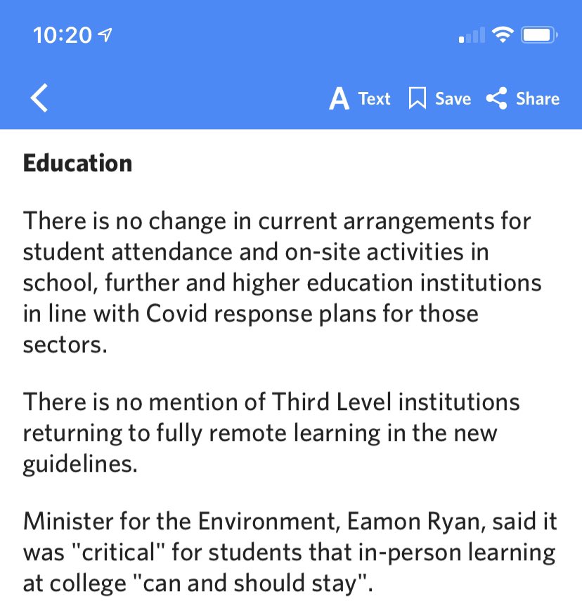 Srian's tweet image. This is scandalous..out of touch ministers making decisions without stepping foot inside a college campus where massive levels of non compliance to PROPER mask wearing is evident. Students (Not all) believe that masks work when they’re attached to their chin