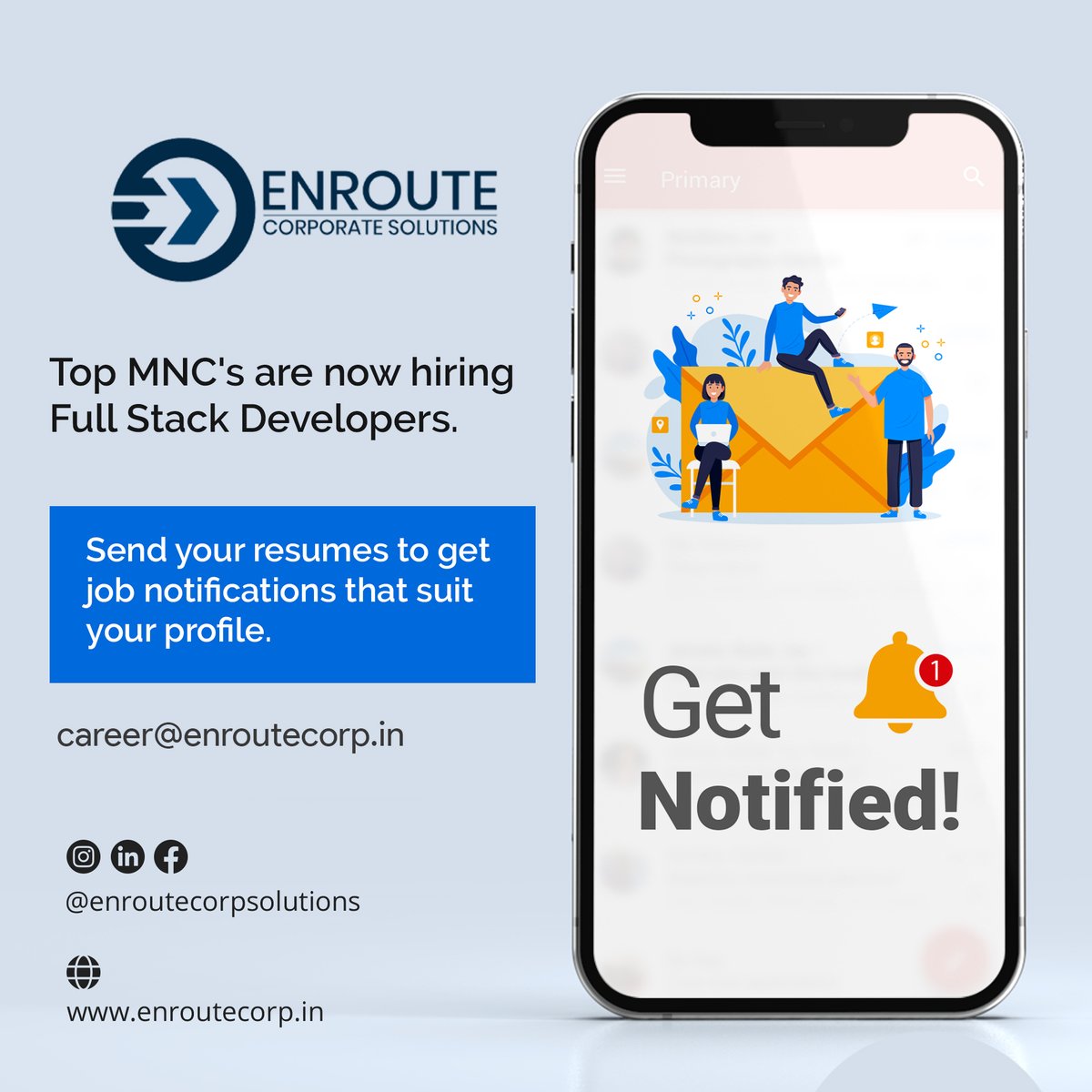 EnrouteCS's tweet photo. Have you ever missed a job notification that suits your profile? That, too, from a company you aspire for?
Never Again!

Send us your resume; we will let you know when companies hire people like you. Never miss a notification again.

Call us on +91 7593848651
#career #job #hiring https://t.co/3DJTgRnpJj