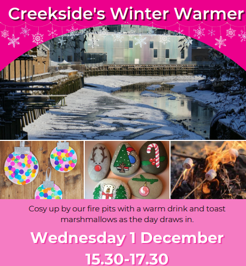 Creekside_Trust's tweet photo. Come and join us on the first day of winter, make some festive decorations, eat mince pies and wash them down with freshly made mulled apple juice.  For more information please visit our website,  https://t.co/kyqdzLWxp6 https://t.co/VuKQb3JIqu