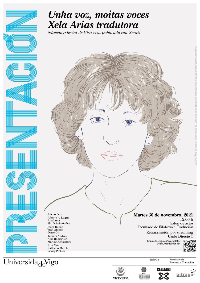 agpti's tweet photo. Presentación do monográfico "Unha voz, moitas voces. Xela Arias tradutora" na @uvigo o martes 30 de novembro (con retransmisión por streaming). https://t.co/FtvgO2m8KO
