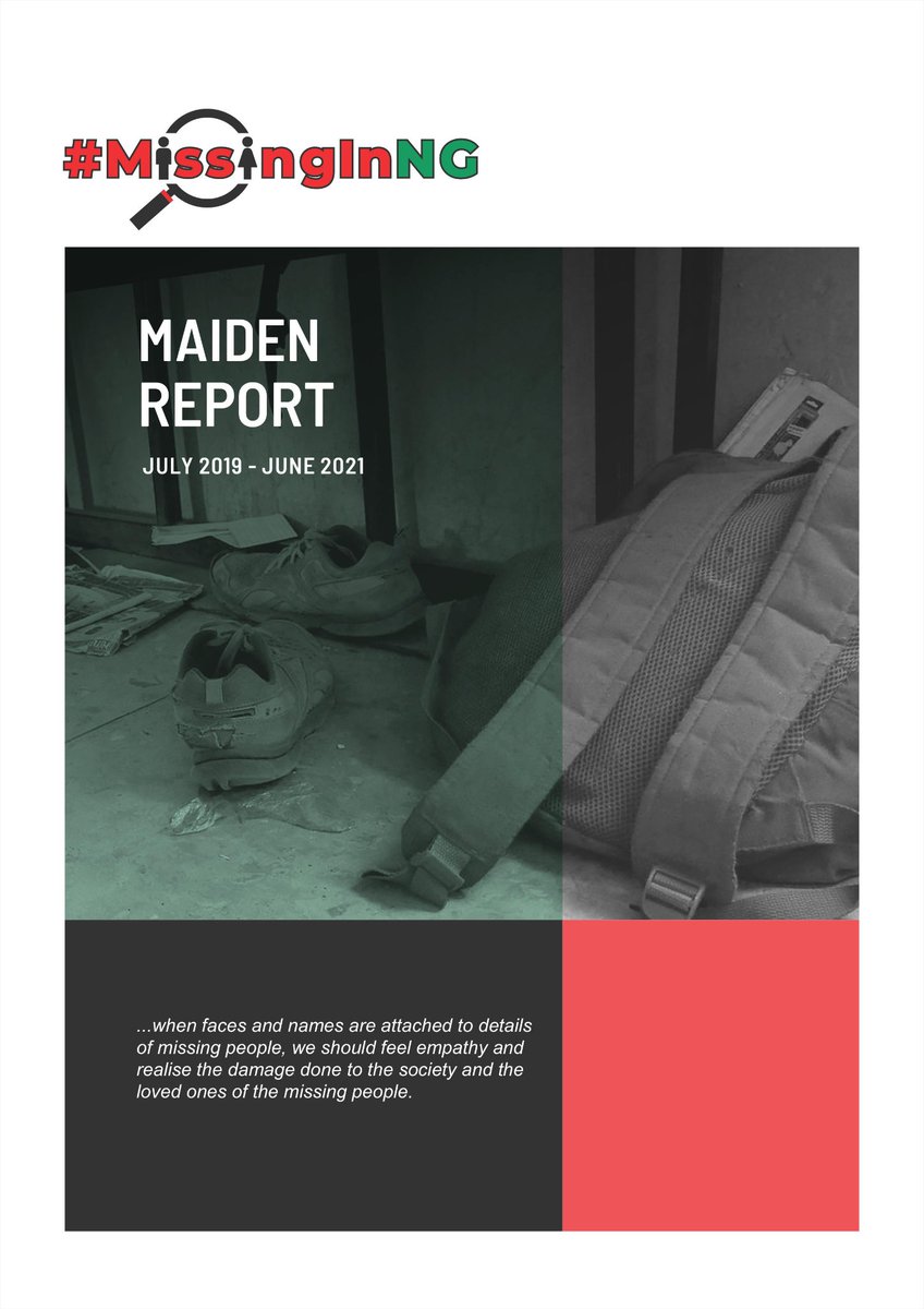 EiENigeria's tweet photo. Numbers might seem cold &amp; devoid of emotions. But, when faces &amp; names are attached to details of missing people, we should feel empathy &amp; realise the damage done to the society &amp; the loved ones of the missing people.
#MissingInNG maiden report is out: https://t.co/IklnRJTeyf https://t.co/Lj9Doj3ykN