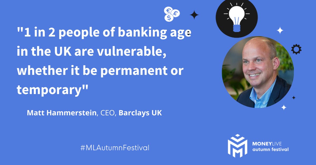Money_LIVE_'s tweet photo. 📣 Matt Hammerstein, CEO, @BarclaysUK  UK

#MLAutumnFestival https://t.co/zB3gXyX5cf