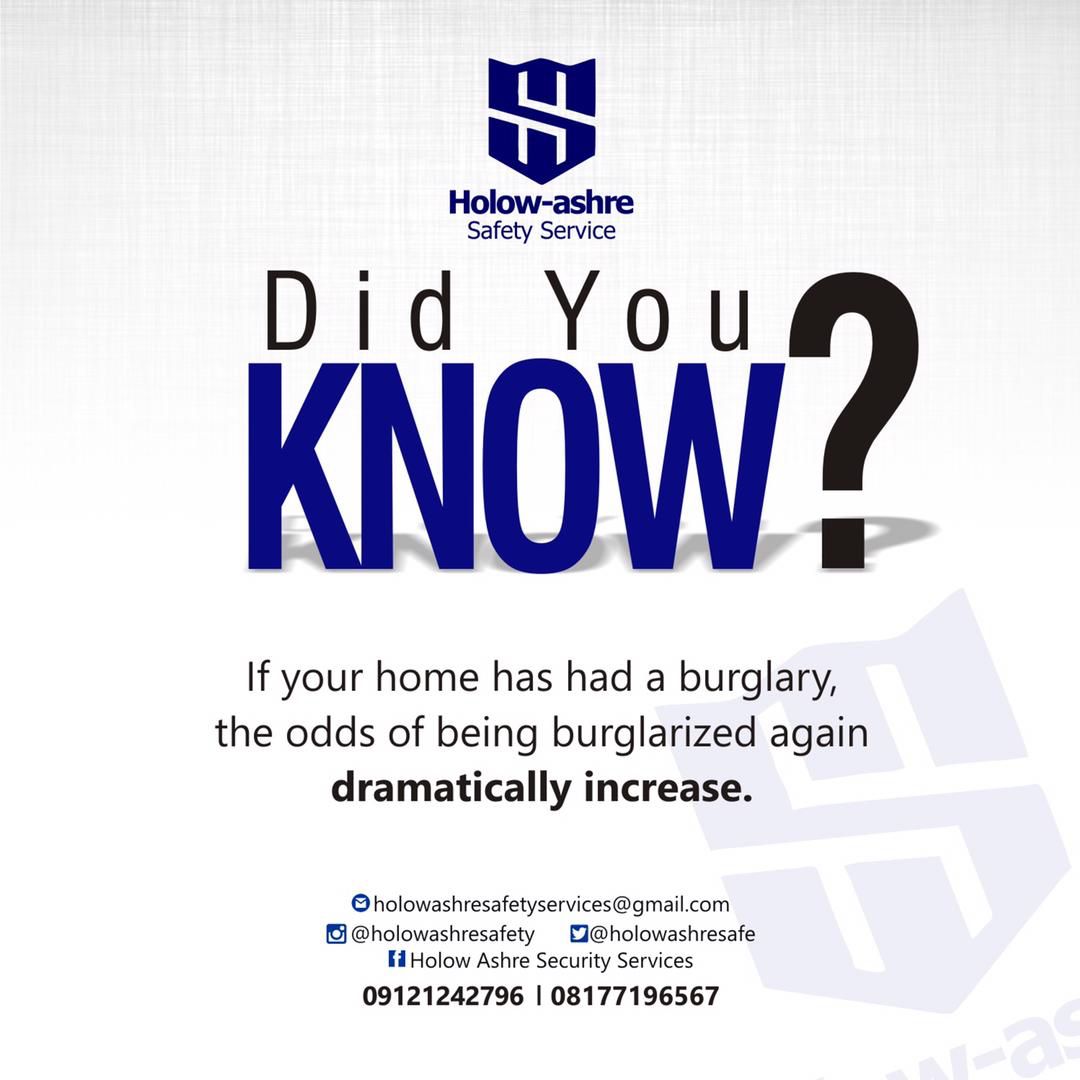 Holowashresafe's tweet photo. Secure your home from intruders and burglars.
Prepare and prevent, don’t repair and repent.
For enquiries:
☎️ 09121242796 or 08177196567
📧:holowashresafetyservices@gmail.com
@Holowashresafe
#security #securityguard #safetyfirst #securitygadgets
#holowashre
#trogworldonline https://t.co/MaOzOmLimB