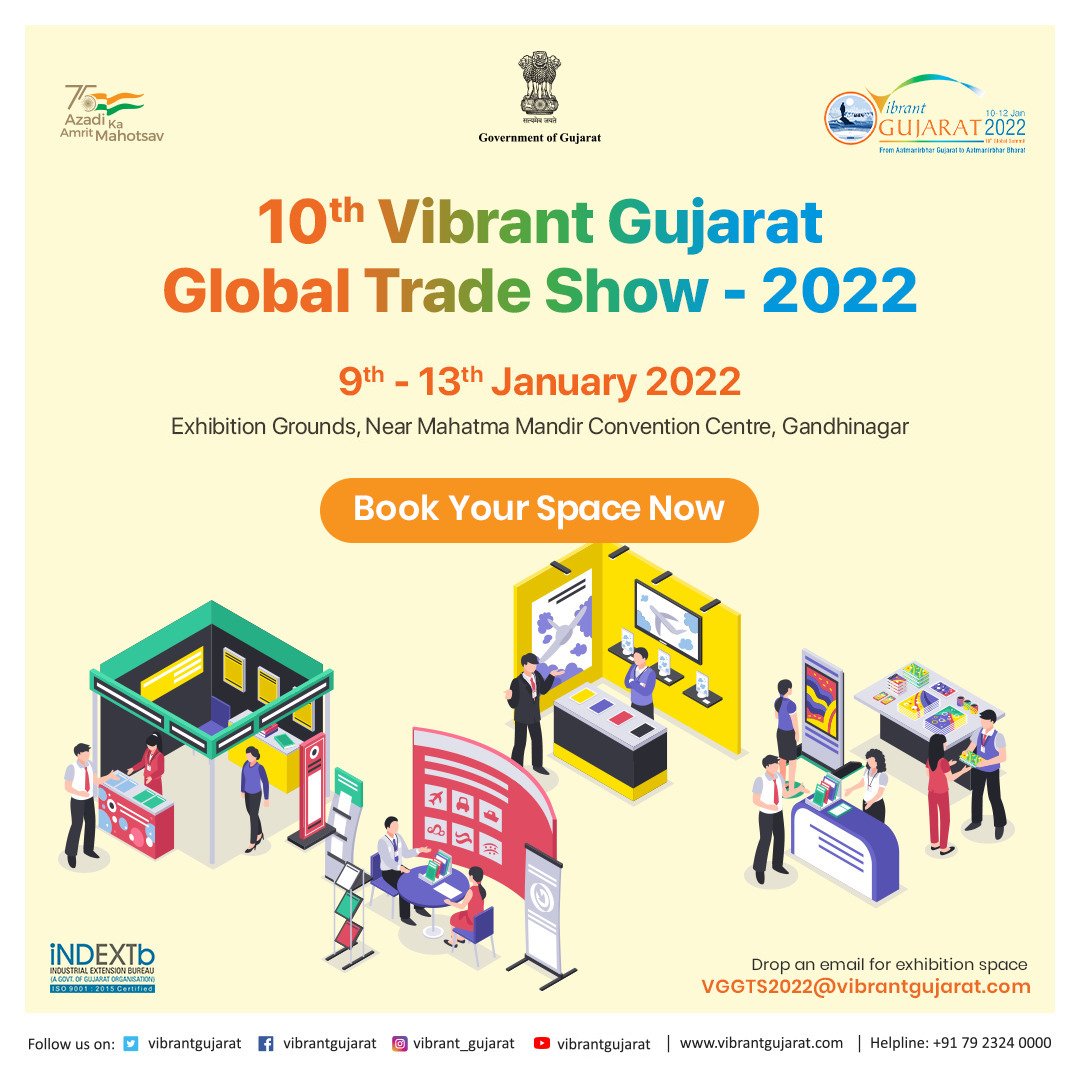 Vibrant Gujarat Global Trade Show 2022 - a platform that opens a million opportunities for you. Interested exhibitors can reach out to us at VGGTS2022@VibrantGujarat.com
#VibrantGujarat #VibrantGujaratGlobalSummit #GlobalTradeShow
#VibrantGujarat2022