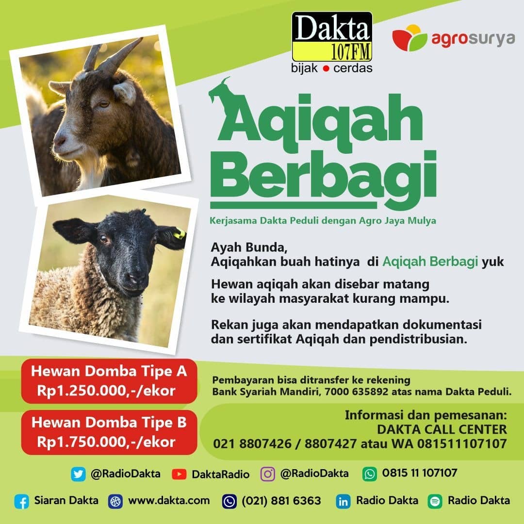 RadioDakta's tweet photo. #RekanDakta butuh jasa AQIQAH berkualitas?

Ayah Bunda bisa aqiqahkan buah hatinya di #AqiqahBerbagi bersama #RadioDakta

Percayakan pilihan aqiqah Anda melalui #DaktaPeduli

Selengkapnya klik https://t.co/JACs5JnQVR https://t.co/JCPBQP8dqL