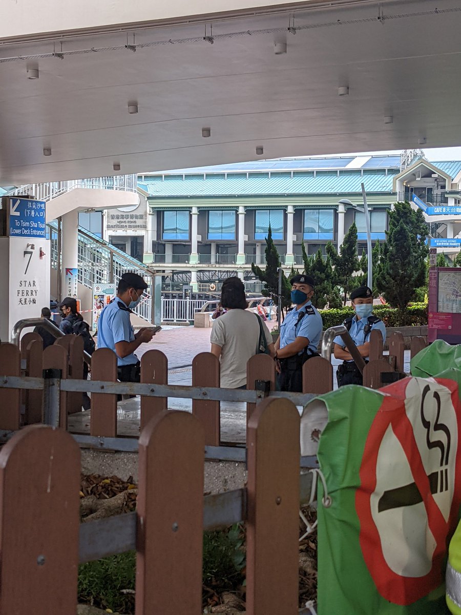 iamarman88's tweet photo. stop and searches have not slowed down in hong kong, people post about it less but it's gotten worse, this is just from sitting near the hong kong ferry terminal for five minutes https://t.co/16nEMDFtZG