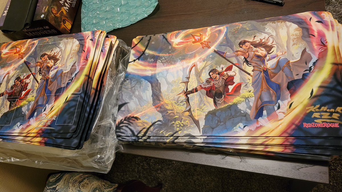 RedZoneRogue's tweet photo. Finally done signing the 10k Celebration mats for the first 20 buyers of each type! Plan to ship the first batch of them soon! 😁 I also still love how these turned out - Bima really did a killer job! https://t.co/35Raw2m0VE