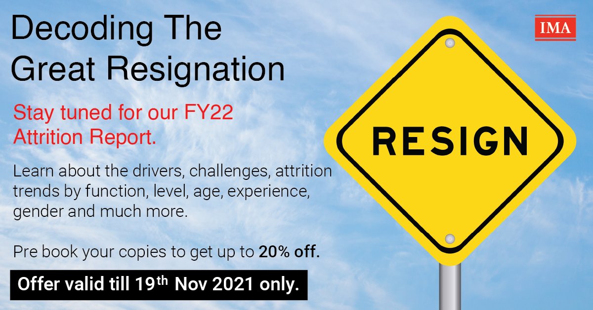 imainsight's tweet photo. What is fueling the shrinking of workplaces as the #GreatResignation rages across job markets? Discover in our soon to be released FY22 #Attrition Report.
Pre-book your copy today to get exciting discounts: https://t.co/0AHCi9CCrk
#IMAIndia #IMAInsight https://t.co/6egKVo7blS