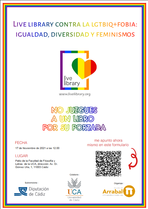 ArrabalAID's tweet photo. #Cádiz HOY > Os esperamos en el #LiveLibrary sobre la LGTBIQ+FOBIA en @univcadiz a las 12:00h. Conoce las personas invitadas con quién puedes conversar en: https://t.co/FrGRDfpQn6 https://t.co/KewffZuwBp