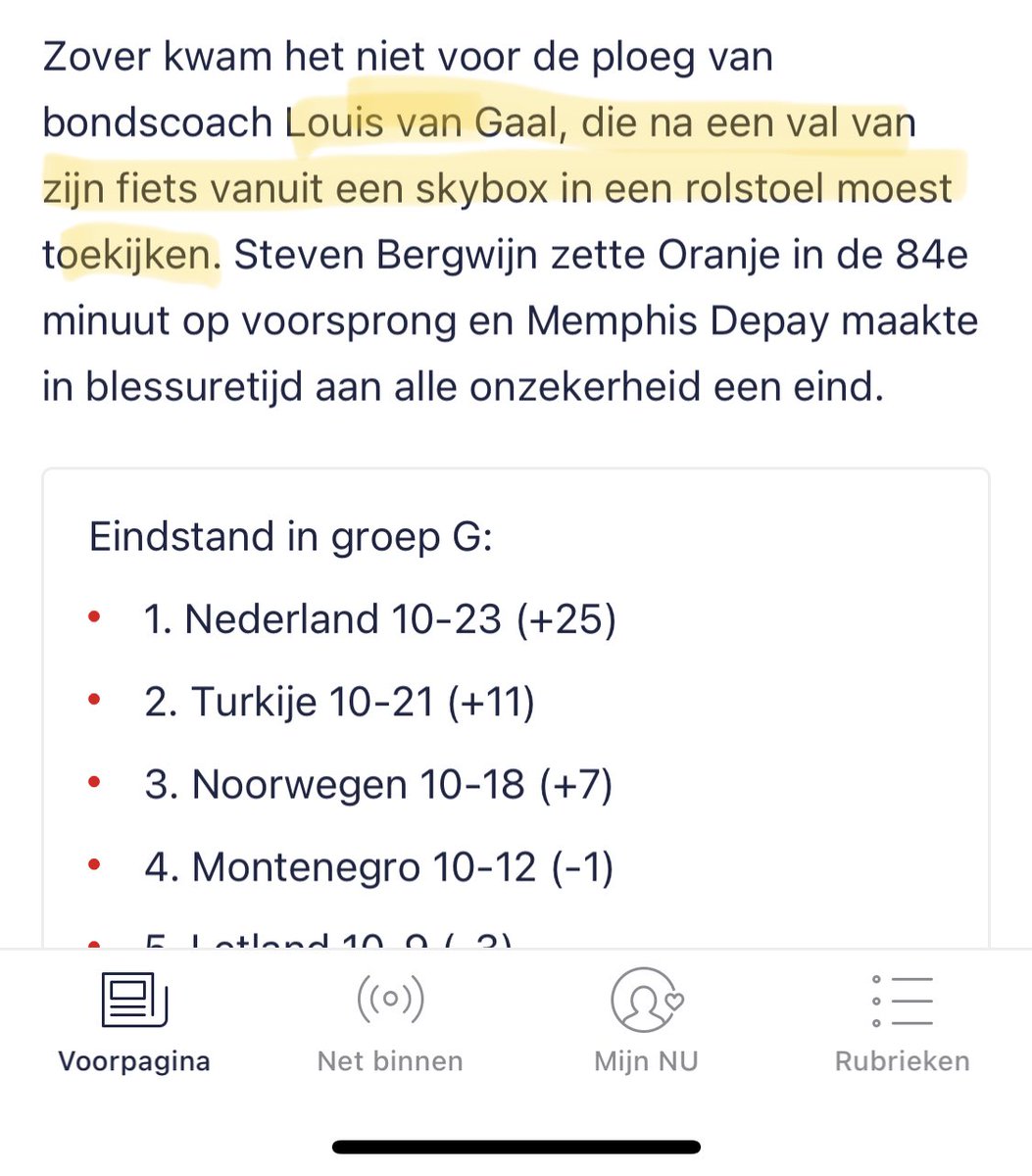 walhog's tweet image. Van Gaal viel van zijn fiets vanuit een skybox in een rolstoel? 🤔Jammer dat ik niet gekeken heb naar #NEDNO