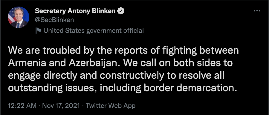 LindseySnell's tweet photo. America when Armenia is invaded by Azerbaijan vs. America when it wants regime change https://t.co/WgX4j67MTL