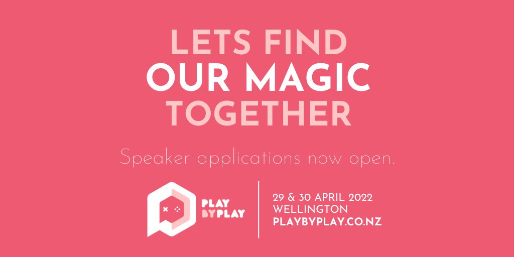 nzgamesfest's tweet image. Hey everyone, speaker applications for Play by Play 2022 are now open! 

Talk submissions are officially open until 11:59pm Wednesday 15 December 2021
playbyplay.co.nz/speak-at-play-…