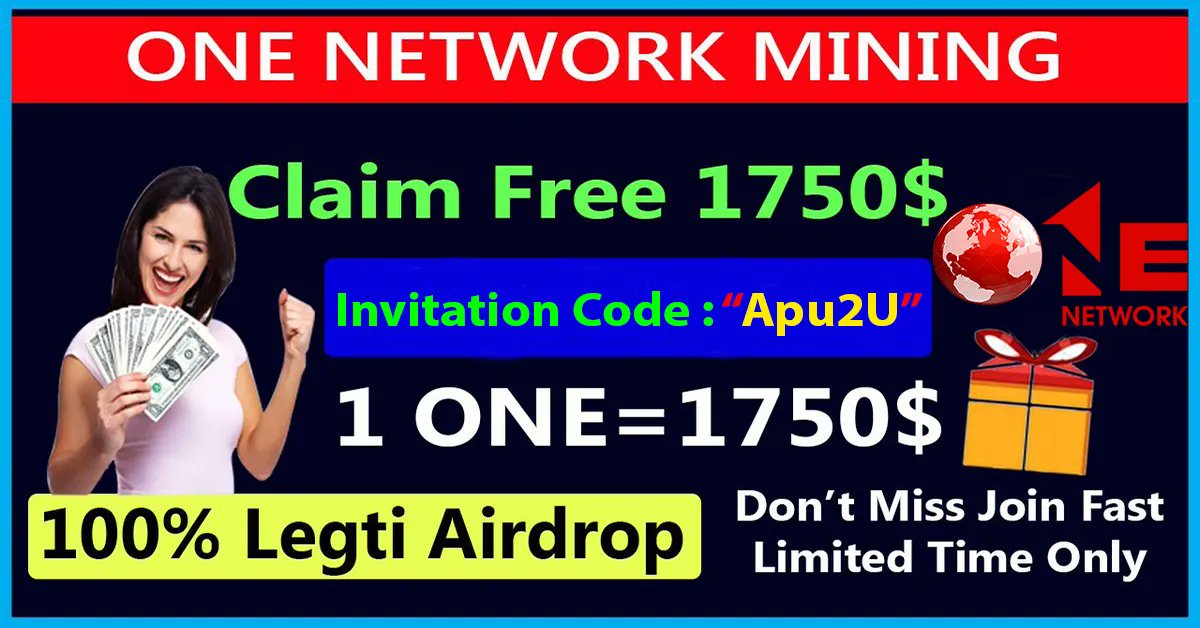 CryptoExngIndia's tweet photo. π± ONE NETWORK is a new Digital Currency
β
Invitation Code : ππ» "Apu2U"
β
Join Now at : ππ»
"https://t.co/jncdTrjhRs"
β³οΈ Don't forget to Use Invitation Code: "Apu2U" to get Extra Bonus Coin Instantly
#OneNetwork #1NetWork #Bitcoin #CryptoMining #CryptoCurrency #Crypto https://t.co/UFeCIHU4Ts