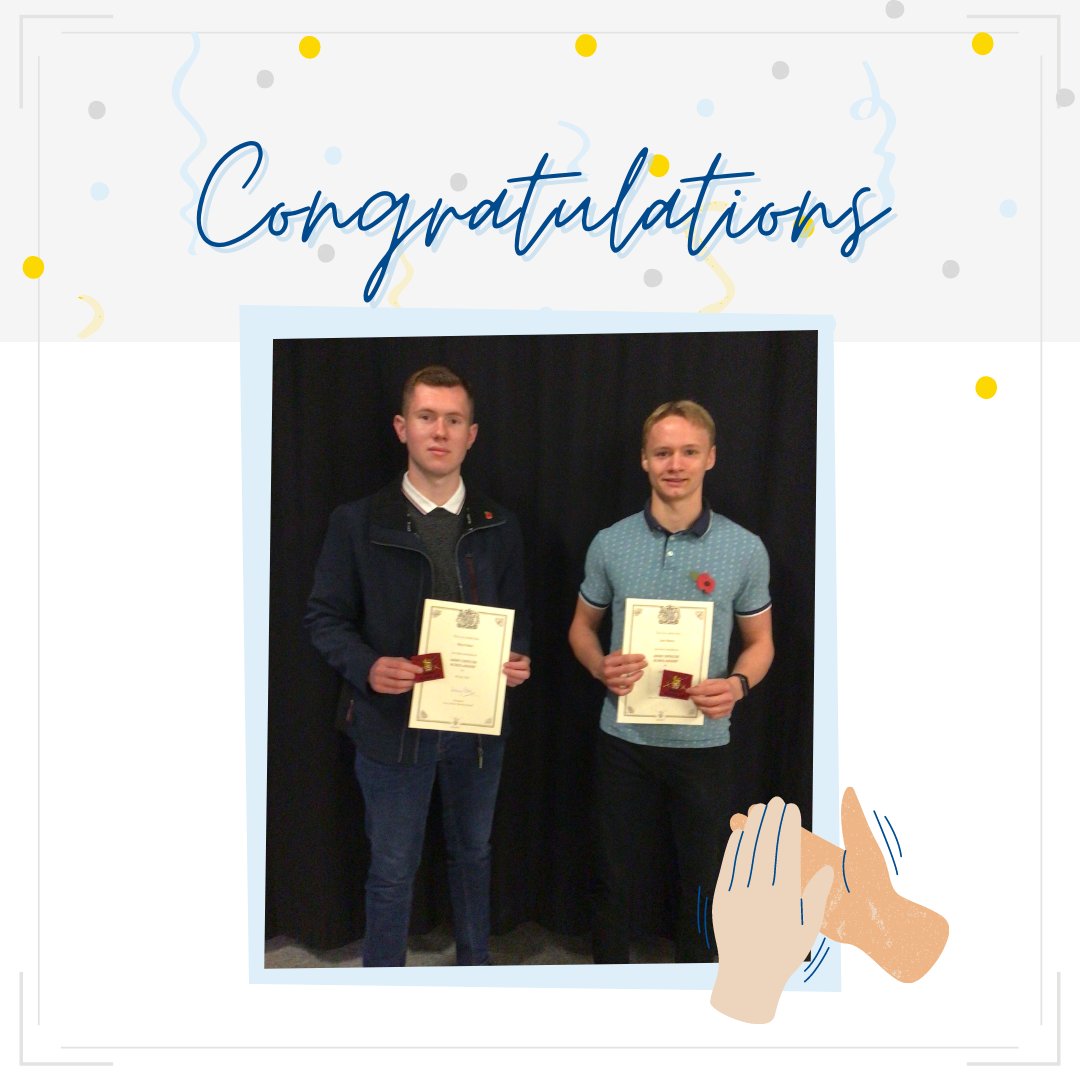 A HUGE congratulations to our Sixth Formers Rhys and Jack who have recently received their certificates and badges for their very prestigious army officer Scholarships!👏