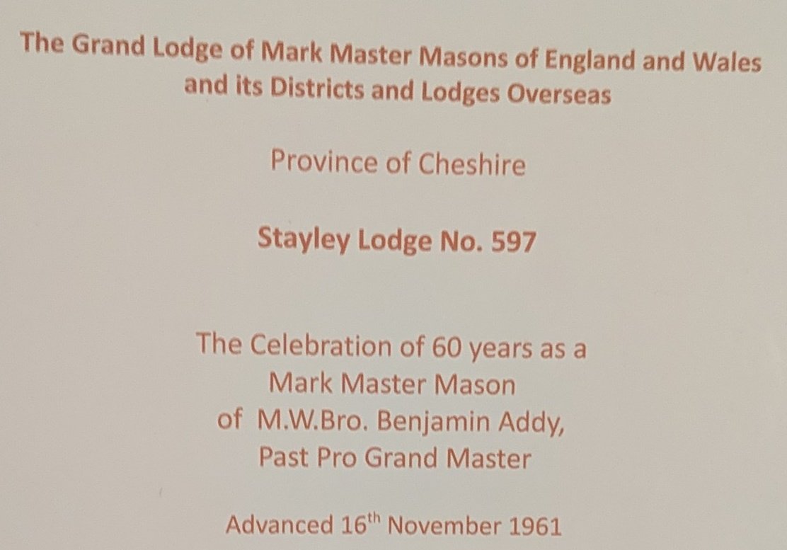 MaguirePete's tweet photo. Last night, I attended Stayley Mark Lodge 597 for the Mark birthday of the Past Pro Grand Master's 60th year in this beautiful degree. Not only what the PGM there but the current Pro Grand Master.
It was a fantastic celebration.
#Freemasonry #MarkTuesday #MarkDegree https://t.co/QnQGmTmkqz