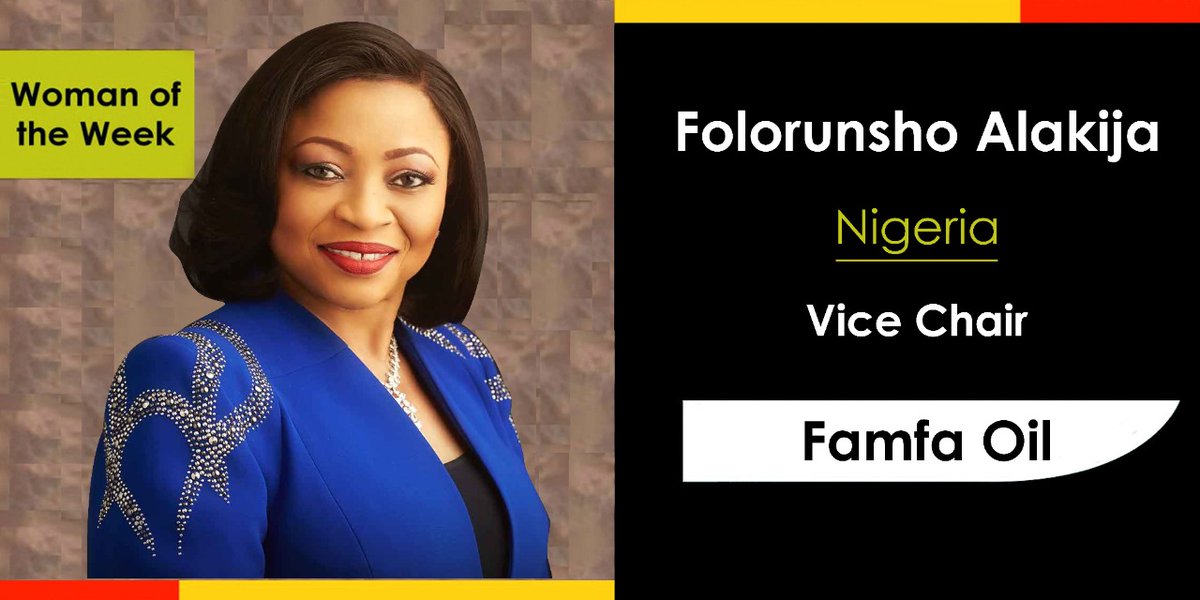 Folorunsho Alakija, Vice Chair of @FamfaOilLimited, a Nigerian oil exploration company with a stake in Agbami Oilfield,a prolific offshore asset is also an author,Vice Chairman of Digitalreality Print Ltd,  Dayspring Property Development Ltd and a philanthropist.
#WomanOfTheWeek