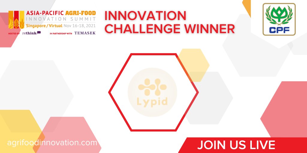 APACAgriFood's tweet photo. We are thrilled to announce that the @CPFfoods judges have chosen @LypidFood as their Innovation Challenge Winner! https://t.co/GAZ5T7tG9J