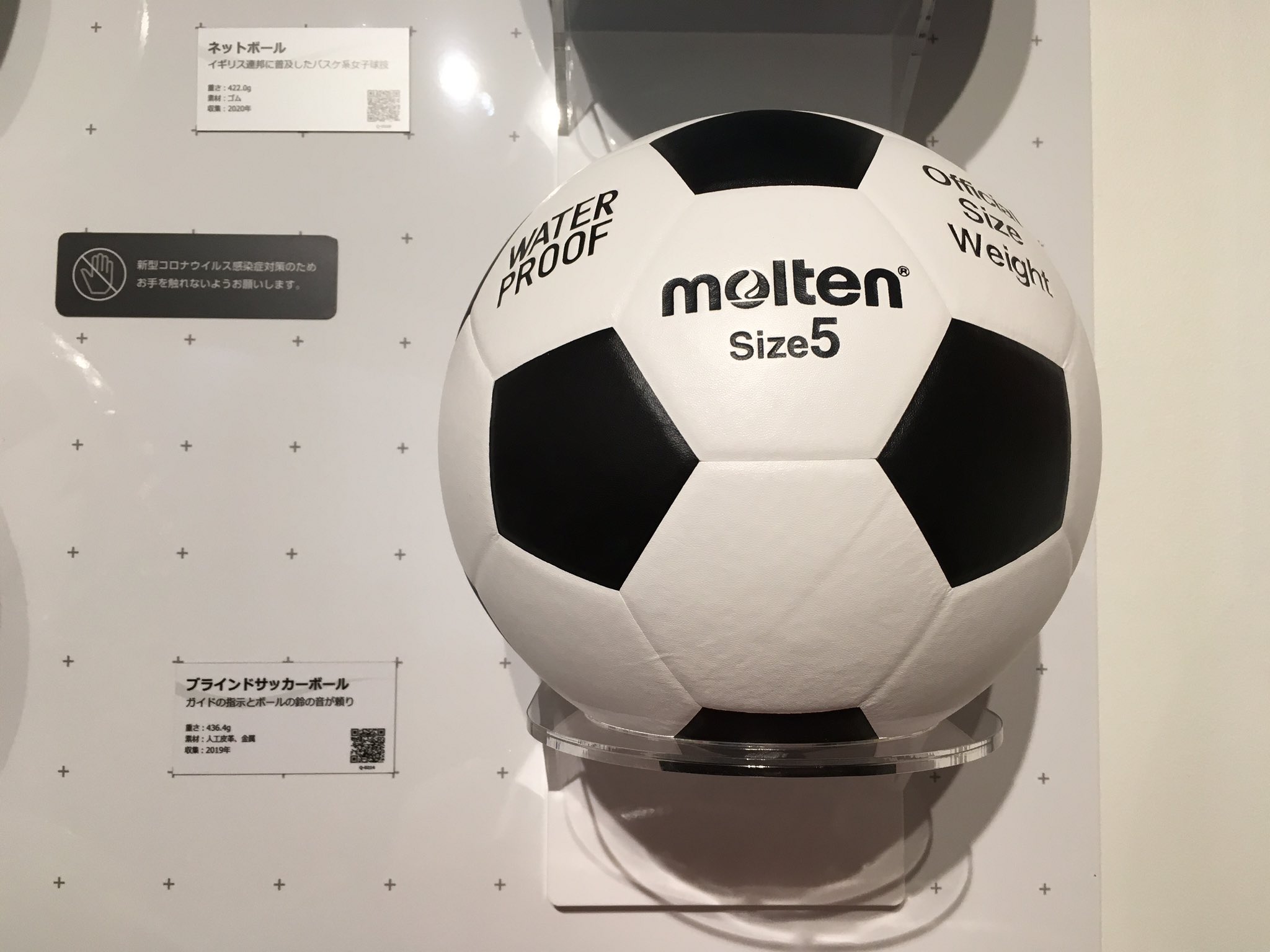 中京大学スポーツミュージアム こんにちは 今回はこちらのブラインドサッカーボールを紹介します 東京パラリンピックで ブラインドサッカーを見た方も多いのではないでしょうか 現在の企画展の開催期限が近づいて来ているので 皆さんお早めに