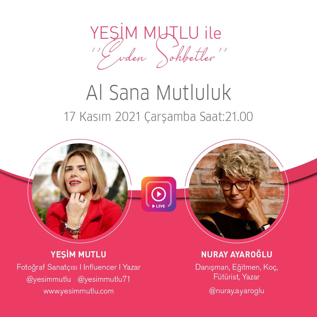 yesimmutlu71's tweet photo. Günaydın, bu akşam canlı yayında sevgili @ahanuray ile “Al sana Mutluluk” kitabını ve yaşam deneyimlerini konuşacağız. Müsaitseniz sohbete bekleriz 💃🏼☕️ https://t.co/SHtMzLLjuj