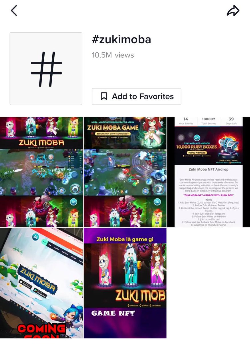 launchzoneann's tweet photo. 🌟CAN YOU BELIEVE IT🌟

😱😱 #Zukimoba has made up a MOMENTOUS triumph with 10.5M views on TikTok channel  💥

🎉 Special thanks to all awesome players and investors

🚀 Let's grow stronger together! https://t.co/f6inZtIxFT
