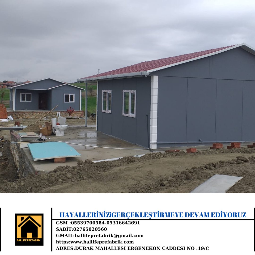 Ballife prefabrik olarak sizlerin hayallerini gerçekleştirmeye devam ediyoruz.
Farkli projeler için lütfen bizi takip edin. 😊

bilgi için:
05539700584 - 02765020560
ballifeprefabrik.com
DURAK MAHALLESİ ERGENEKON CADDESİ NO 19/C UK2 BLOK USAK

#prefabrikevler #homedecor #çelik
