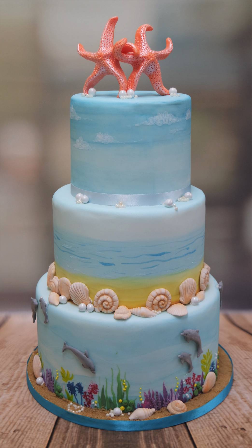 Crafty Cakes on X: The perfect cake for a beach themed wedding by the sea.  We love the intertwined starfish toppers, too! 🌊🐚 #bespokecakeexeter  #weddingcake #weddingcakeexeter #beachthemed #bythesea #starfish #shells  #rollingwaves #exeterweddings #