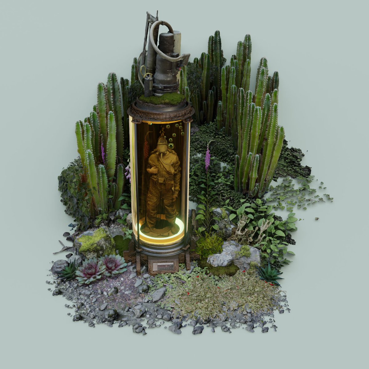 Learned so much stuff about the #photoscans workflow🤯 from Ian hubert <a href="/Mrdodobird/">Ian Hubert</a> Patreon ❤🤍
.
#WIP #blender #scifi #b3d #3dart