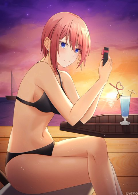 HiDeLさんがTwitterに投稿した中野一花(五等分の花嫁)のイラスト。