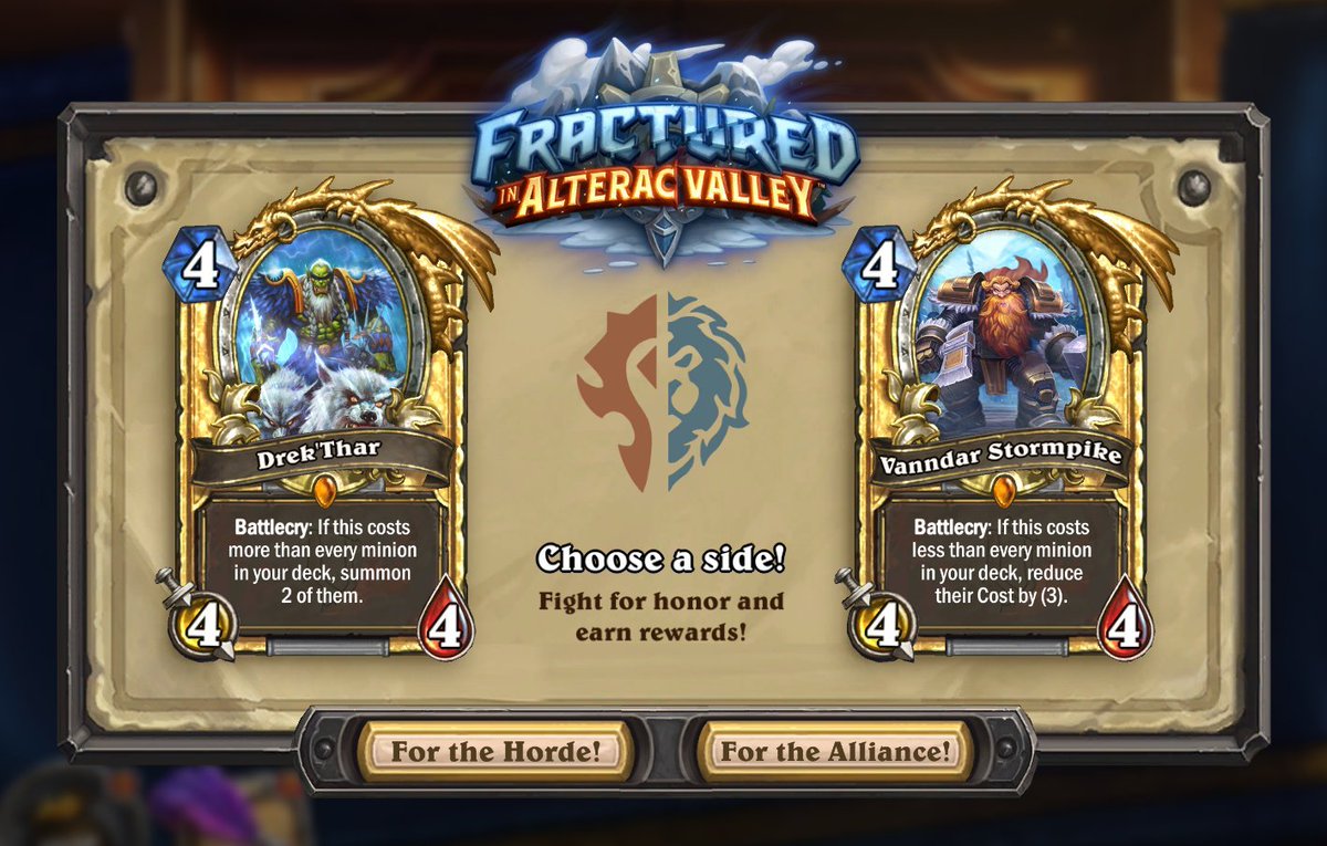 Hello Masters Tour Undercity Players,

The new "Drek'Thar" and Vanndar Stormpike" cards are banned for Masters Tour Undercity. 
Thank you and see you at the tournament this weekend!