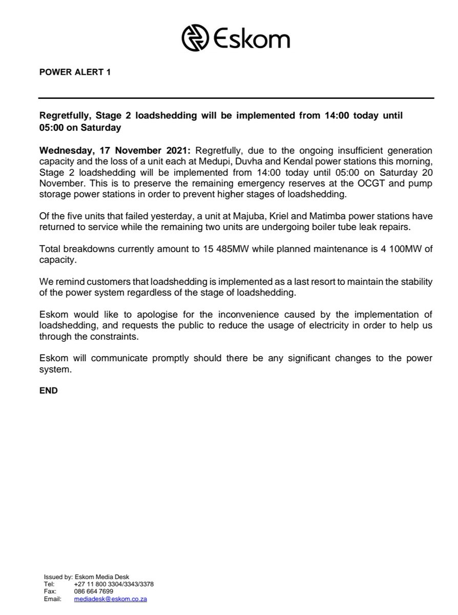 Eskom Hld SOC Ltd tweet media