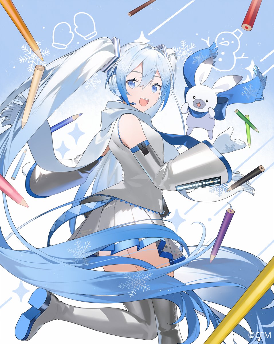 初音ミク ,ラビット・ユキネ ,雪ミク 「河出書房新社様より
「初音ミクの塗り絵 雪ミクコレクション」が発売されます🎉
」|へいわのイラスト