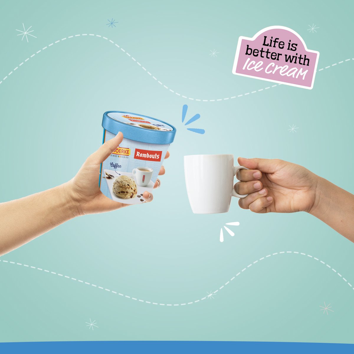 #INDEKIJKER: We namen ‘potvolkoffie’ nogal letterlijk… en sloegen de handen in elkaar met Rombouts voor een ‘pot vol koffie’ roomijs!😜Dit smeuïge ijs combineert het beste van beide ambachten: de intense koffiesmaak van Rombouts en de romige zoetigheid van IJsboerke.😋