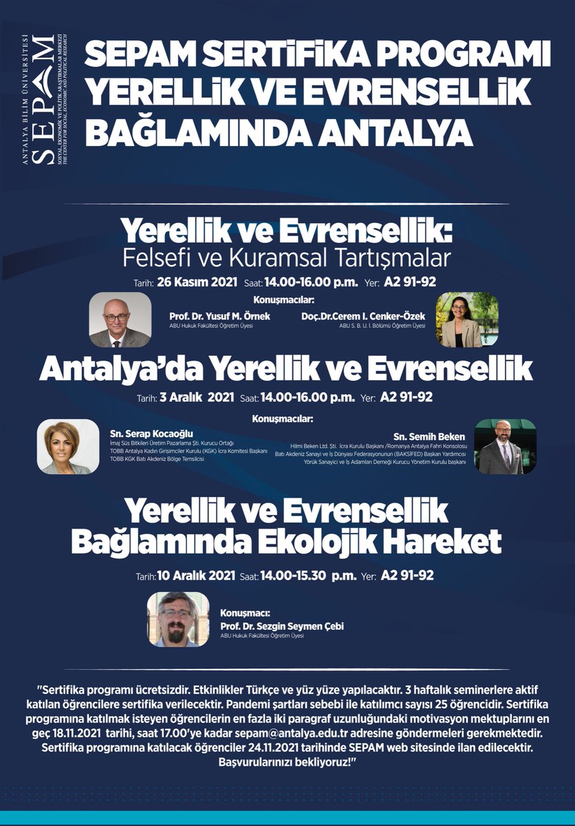 Yaptığımız, düşündüğümüz ve yazdığımızı şimdi ve burada ile ilişkilendirerek mi yaşamak, ilişkilendirmeden mi yaşamak? 🙃 Yerel ve evrenseli ABU öğrencileri ile tartışabilmek için düzenlediğimiz sertifika programına başvurular devam ediyor. <a href="/antalyaunv/">Antalya Bilim Üniversitesi</a>