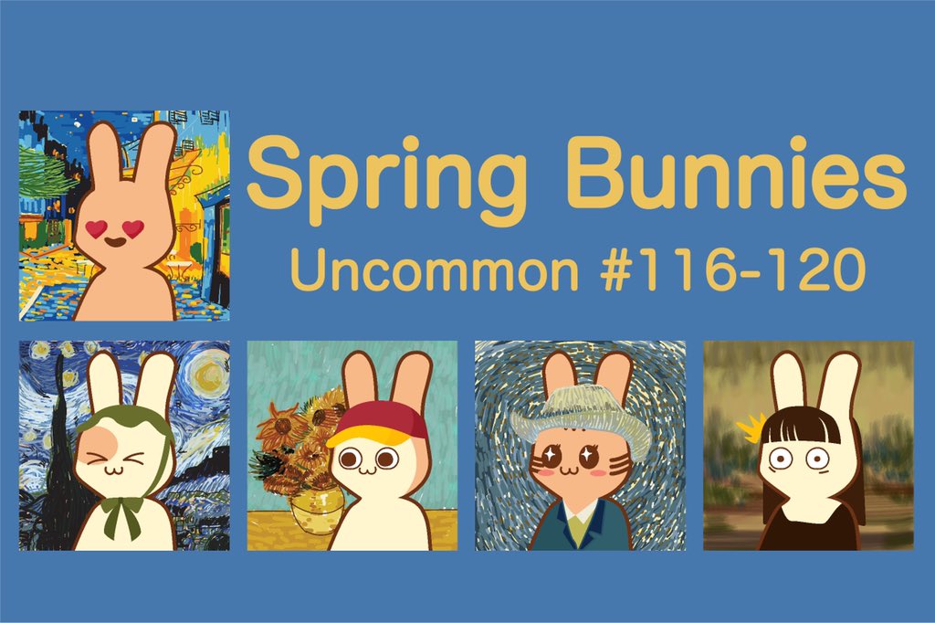 NEW DROP " Spring Bunnies " 🐰💓
Price 0.005-0.01
Available on : opensea.io/collection/spr…

Hope you like it 🌞
#NFTartist #NFT #NFTs #nftart #NFTcomunity #nftcollection #nftthailand #cryptoart #cryptoarts