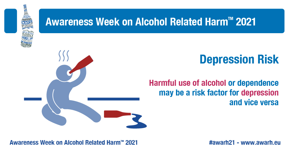 [DYK] Depression Risk - Harmful use of alcohol or dependence may be a risk factor for depression and vice versa!

#Awarh21 #Alcohol #AlcoholAndCancer #AlcoholConsumption #AlcoholHarms #MentalHealth