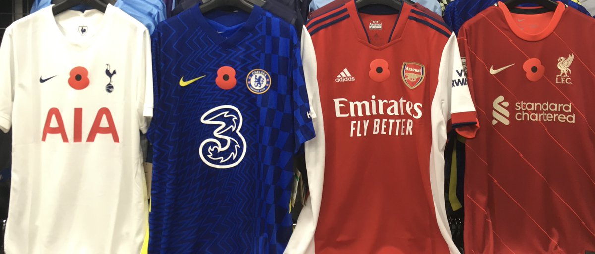 プレミアリーグ の #リメンバランスデイ の試合で胸にあしらわれる