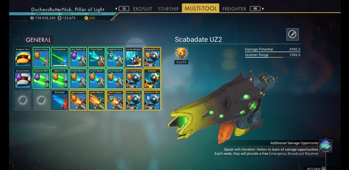 NoMansSkyFilms's tweet photo. @pachafly @marty_merrick @BadMrRictus @NoMansSky @hellogames @ZVPCollection @CGVPhoto @RoyalSpaceHub Quiero ofrecerte un beun selecciรณn, con glyphs.
A tu gusto
#NoMansSky
#NMSWeapons
#MondayMadness
@hellogames
@marty_merrick
@BadMrRictus https://t.co/zas4XNnQFo