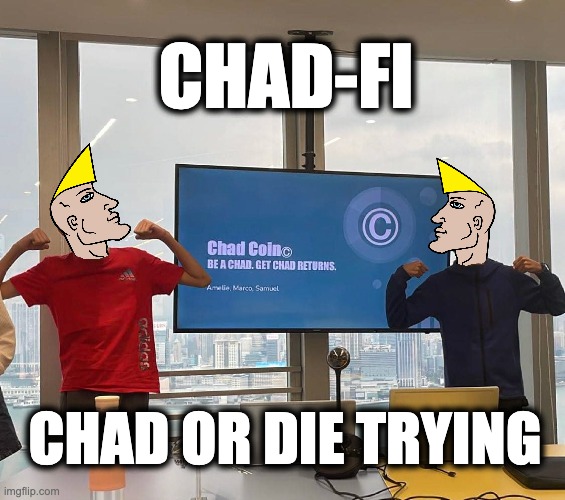 Immxvc's tweet photo. Joining the DEFI 2.0 narrative... $CHAD Coming to a DEX near you! #WAGMI #LFG https://t.co/QlAjMycwff
