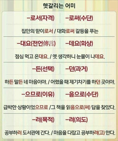 헷갈리는 어미 표현 정리