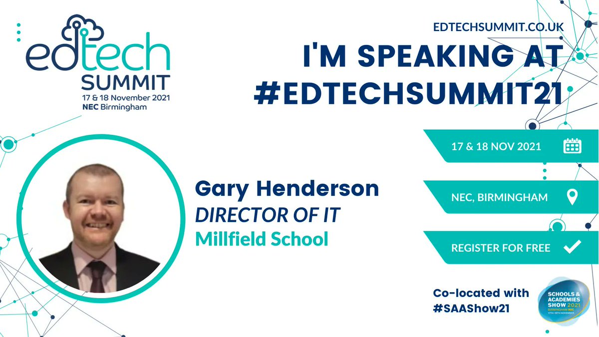 garyhenderson18's tweet image. Looking forward to speaking later today #EdTechSummit21 on &quot;The Role of the IT Network Lead to Enhance Teaching and Learning&quot;
#EdTech