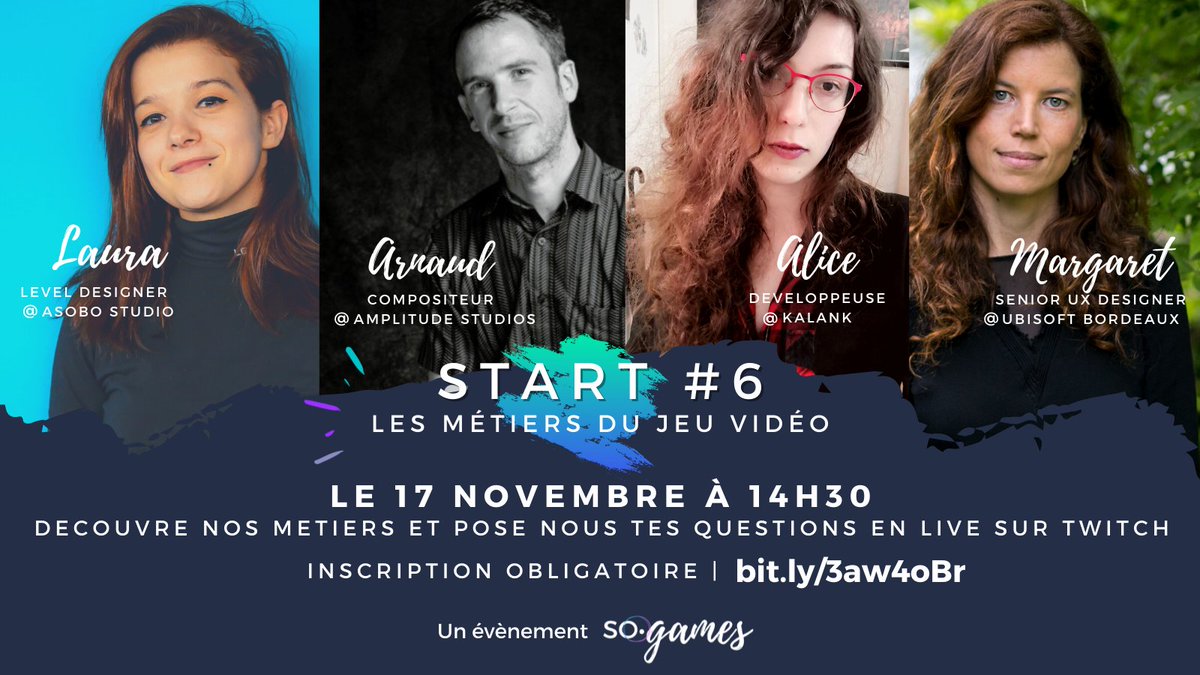 SO_Games_NA's tweet photo. START#6, c'est aujourd'hui ! 
On se retrouve à 14h30 sur la chaîne Twitch du @StdRenegade pour une présentation de 4 métiers du secteur jeu vidéo ! Collégiens, lycéens, parents, il vous reste quelques heures pour vous inscrire : https://t.co/jmoHY2Kq0N https://t.co/Nnc6eoOTsi