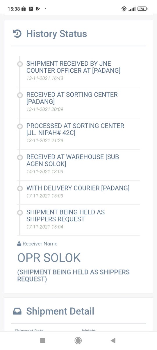 risvadiya's tweet photo. @JNECare
 Mohon admin penjelasan dr paket saya dengan nomor JT29522547017. 
Itu maksud nya apa ya ??? https://t.co/PpwVxZ1rcu