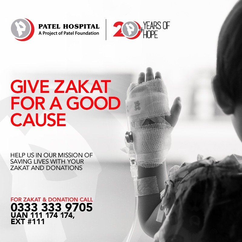 We continue the mission of providing quality healthcare in Pakistan.
Help us in our mission of saving lives with your Zakat and Donations.
For Home collection, call us at 021 111 174 174, Ext: 111, or 0333 333 9705. 
#PatelHospital #Zakat #Donation #Welfare #NeedyPatients