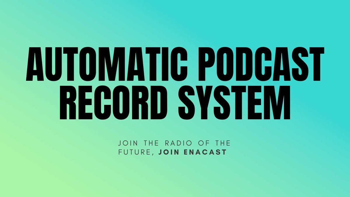 EnacastIntl's tweet photo. https://t.co/nIeLyFFdwB
#automaticpodcast #podcastsystem #podcast https://t.co/fuxRcyS7XV