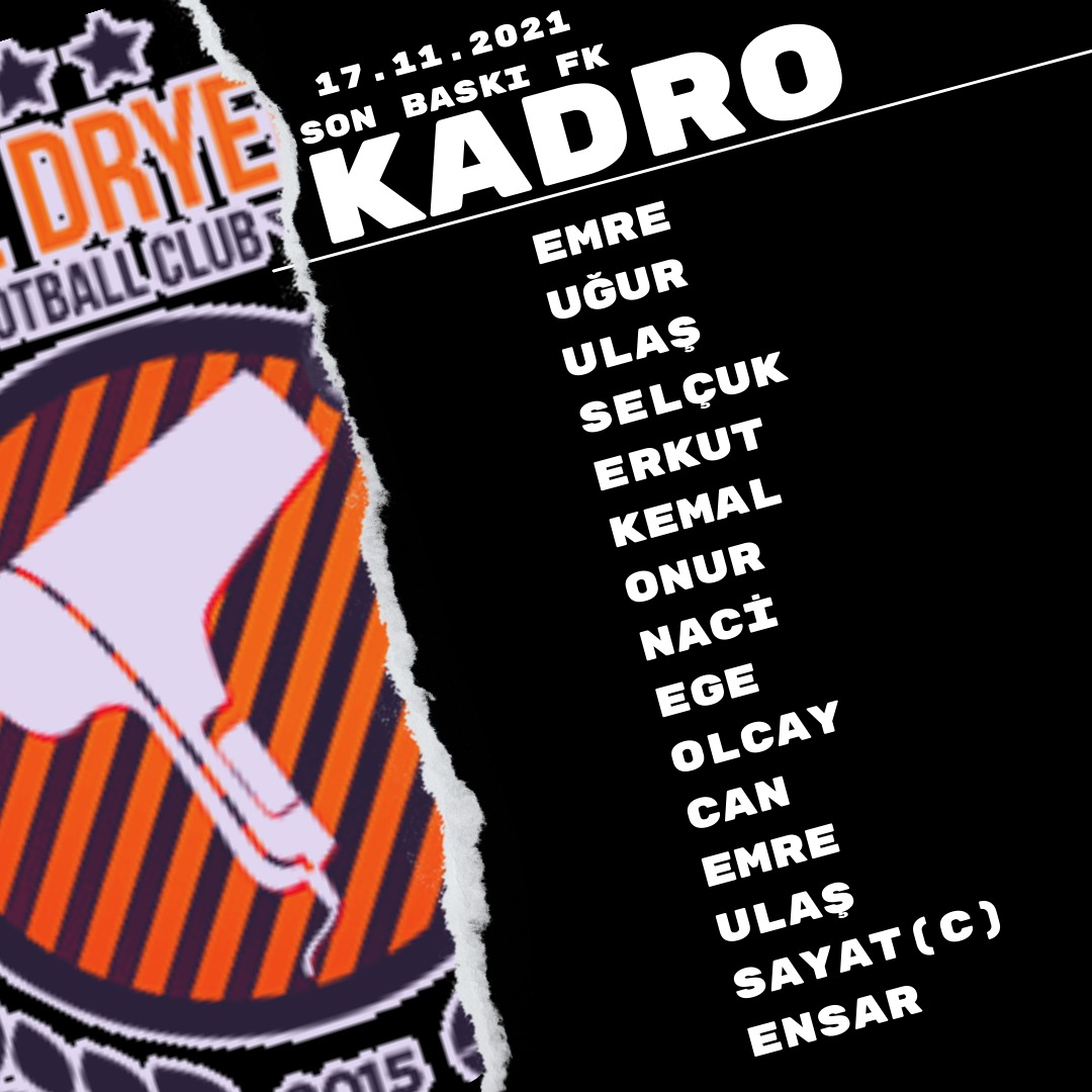 .<a href="/efendilig/">efendilig</a> 1. Hafta maçı
🆚 <a href="/SonBaskiFK/">Futbol Kalemleri</a>
🗓 17 Kasım 2021
🕖 22.00
🏟 Selimiye Stadyumu 
⚖ <a href="/hi_dincdag/">H. İBRAHİM DİNÇDAĞ</a>