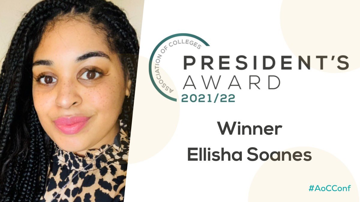 WestSuffolk's tweet image. Congratulations to our tutor and Equality, Diversity and Inclusion Coordinator Ellisha Soanes who has won the 2021 @AoC_info President's Award - the first college lecturer to teach black history all year round. We're super proud of you!

#LoveOurColleges #Equality #Diversity