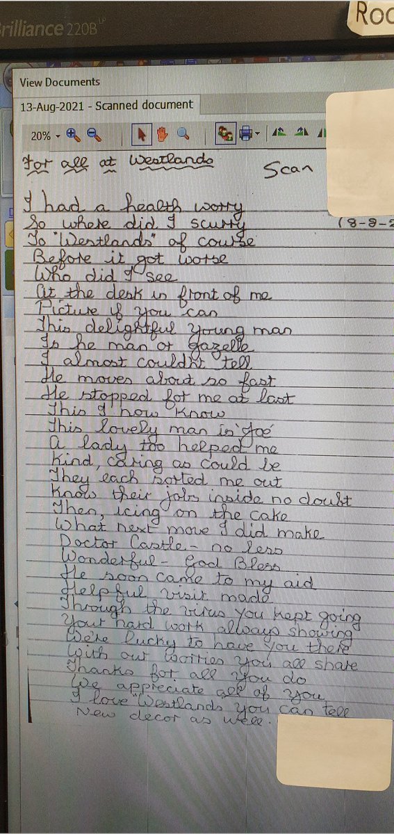 Sometimes a few words can have a big impact. Lovely poem from a patient!