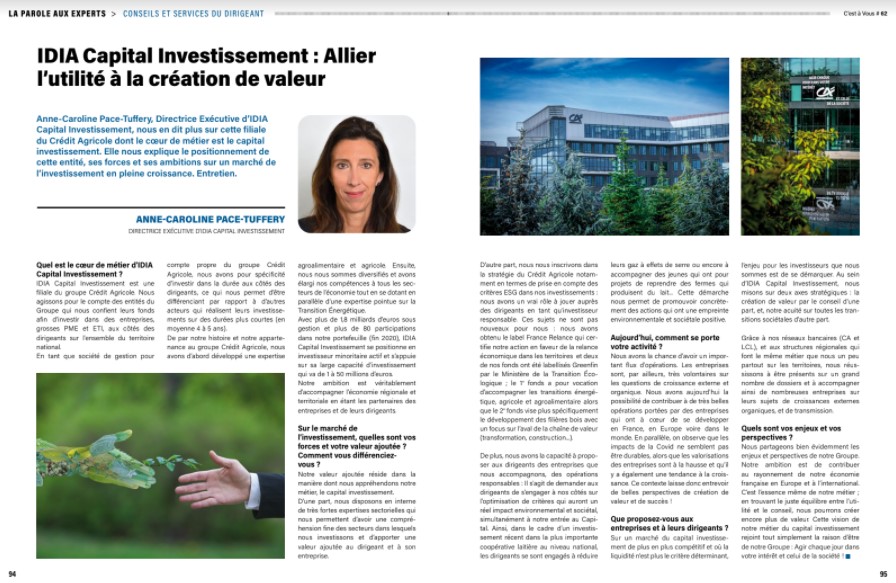 CapInvestByCA's tweet photo. "Notre ambition est d’accompagner l’économie régionale et territoriale en étant le partenaire des entreprises et de leur dirigeant”. Anne-Caroline Pace-Tuffery, Directrice Executive d’@IDIA_CI, revient sur les perspectives et les ambitions de la société. #ESG #CapInvest https://t.co/H50JbdYN1y